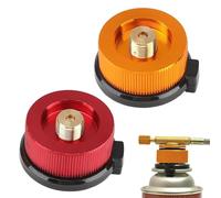 ZALAOR 2PCS Gas Bottle Adapter for Camping: Universal Butane Canister to Screw Cartridge Refill Adaptor - Brass Camping Stove Connector - Lightweight Nozzle Converter for Outdoor Cooking & BBQ