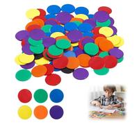 ZALAOR 300Pcs Colored Counters - 1.9 cm 6 Colours Tokens for Events - Double Sided Counters for Maths, Place Value Games - Durable Counter for Classroom Activities