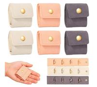 ZALAOR 6 Pcs Mini Travel Jewellery Bags - Portable and Foldable Jewellery Roll Organizer with Buckle - Small Leather Pouch for Women’s Earrings, Rings & Necklaces - Tangle-Free Travel Storage Case