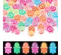 ZALAOR 60 Pcs Mini Resin Turtle Figures - Tiny Turtles Mini Resin Animals Glow in the Dark - Suit for Various Occasion Application - Garden, Aquarium, Micro Landscape, Ocean Animal Theme Decoration