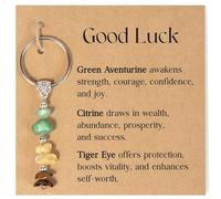 ZALAOR Crystal Keyring for New Beginnings - Good Luck Gifts for Women with Card - Inspirational Crystal Keychain for Family Friends - New Job Gifts for Graduation or Farewell (C)