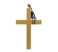 ZALAOR Gold Cross Necklace - Plastic Crucifix Cross Pendant Nun Costume Accessory - Crucifix Necklace for Halloween, Cosplay, Church Plays, Fancy Dress Accessories