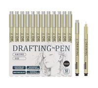 ZALAOR Micro Fineliner Pens for Artists - 12 Pcs Drawing Pens with Fine Tips - Waterproof Black Ink Fine Liner Set for Adults Students - Professional Art Supplies for Sketching Illustration Manga
