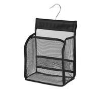 ZALAOR Peg Bag for Washing Line with Hanger - Portable Mesh Shower Bag for Bathroom, Gym, Dorm, Travel - Easy Hanging Hook for Quick-Dry Reusable Clothes Peg Bag (Black)
