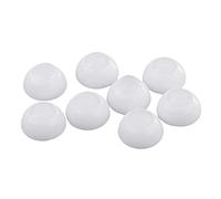 Zalati 4 Pairs Plastic Doll Eyes - White, Acrylic, Semicircular, 18mm for 10mm Irises