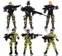 zalati Action Figures 6pcs Soldiers Toys with Removable Military Weapons Adjustable Arm Legs for Educational Toys Figures - Counter-Strike Police