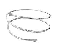 zalati Arm Chain Arm Cuff Armlet Armband Bracelet for Greek-Roman Filigree Coil Swirl Boho Upper Cuff - Silver 9cm/ 3.5inch