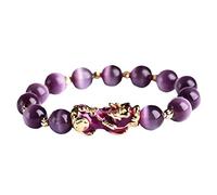 zalati Bead Bracelet Good Luck Charms Purple Feng Shui Amulet Prosperity Mantra Attract Lucky And Wealthy Bangle - Purple