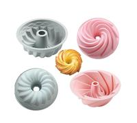zalati Cake Moulds 2pcs Food Grade Silicone Fluted Nonstick Cake Molds for Donut, Muffin, Cookie, Cakes Baking - 6 inches