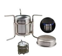 zalati Camp Stove Alcohol Stove Portable Burner Furnace Stainless Steel with Rack Support Stand for Picnic Camping BBQ Cooking - 180 ml Capacity