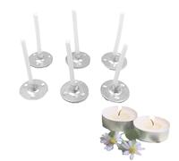 zalati Candle Wick 100pcs Pre-Waxed Cotton Core Smokeless Cord for Short Mini Candle without Holder DIY Making Decoration - 3.5cm
