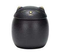 zalati Ceramic Jar Lucky Cat Style Tea Leaf Coffee Bean Sugar Storage Food Snack Candy Treat Canister for Kitchen Counter Decoration - 160ml