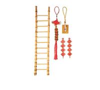 zalati Chinese Mini Ladder Bamboo Ladder Style for Hope Good Wish Meaning Gift on New House Office Housewarming Party Chinese Style Decoration