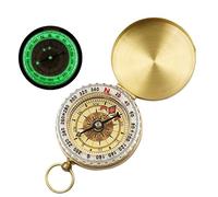 zalati Classic Compass Pocket Style Copper Clamshell Compass with Hook Glow in The Dark Waterproof for Outdoor Gear