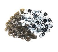 zalati Doll Eyes Toys 60pcs Oval Safety Plastic with Gasket for DIY Teddy Bear Doll Toys Animal Makings