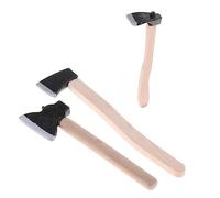 zalati Dollhouse Axe 3pcs Mini Toys with Wood Handle and Metal Head for 1:12 Dollhouse Fairy Garden Decoration