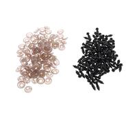 zalati Dolls Noses 100pcs with Thread End Washer Plastic for Needle Felting Bear Dolls Toy - Black, 5mm/ 0.2inch