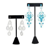 zalati Earring Display Stand 2pcs T Shape Earring Stud Holder Velvet for Jewelry Organizer - 4.5" + 6.5"