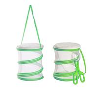 zalati Habitat Cage Portable Mesh Cage Foldable Pop-Up Terrarium with Scissor Tweezers Catcher for Insects, Butterflies, Bugs - 6.2 x 6.2 inches