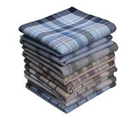 zalati Hankies 10pcs Cotton Men's Square with Checkered Style Soft Vintage Handkerchiefs for Party - Random color & style