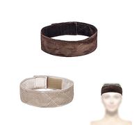zalati Headband 2pcs Wig Hair Band Adjustable Fastern Velvet Hairband Tool Band for Hair Styling - Beige & Brown