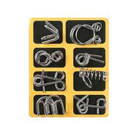 zalati Linking Rings 8pcs Disentanglement Puzzles Metal Unlinking Unlocking Puzzle Toys for All Ages Intelligence Toy Sets