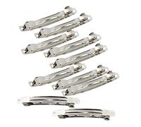 zalati Long Hair Clips French Barrette Metal Silver DIY Hair Accessories For Crafts Bows 10Pcs 8cm