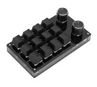 zalati Mechanical Keyboard, 12-Key USB Mini Programmable Keys No Drive Needed with Knob Design Easy to carry 2.97 x 5.14inch - Black