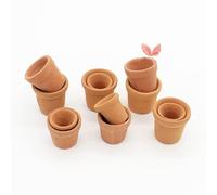 zalati Mini Flower Pots 12pcs Miniature Plant Pots Ceramic Pots for DIY Fairy Garden Story Telling Prop Decoration 1/12 Dollhouse