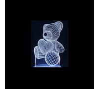 zalati Night Light 3D Night Lamp 7 Colors USB Cable Powered Supply Touch Key for Kids Bed Living Room Decor Gifts - Bear with Heart