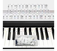 zalati Piano Keyboard Note Guide Silicone Reusable Key Labels with Box for 88 Keys Beginner - Multicolor