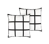 zalati Pillowcases 2pcs Cushion Covers Polyester with 9 Grid Blanks Panel Style for DIY Printing Sofa Couch