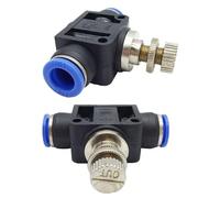 zalati Pipe Throttle 5pcs Valve Push in Speed Controller Quick-Connect Pneumatic Air Flow Control Valve Quick Connector - 6mm