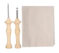 zalati Punch Needles 2Pcs Wooden Handle Embroidery Pens with Embroidered Cloth Weaving Tools for Sewing Embroidery DIY Art Craft Stitching Applique Embellishment