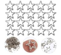 zalati Rivets for Leather Metal Stars Stud Claw Nails Hollow Silver for Leather Belt Bags Decor 12mm