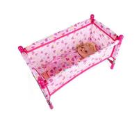 zalati Sleeping Bed Mini Doll Toy with Lovely Dots Pattern for Doll Toy Games - Pink