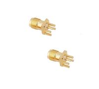 zalati SMA Female Jack Connector 10 Pcs Female Base Socket Jack PCB Mount Adapter 50 Ohm RF Connectors Brass Outer Screw Inner Hole Deflection Angle
