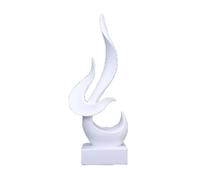 zalati Statue with Flame-Shaped Flame Bird Style Minimalist Modern Abstract Resin Sculpture Ornament for Home Living Dining Room Decoration - White