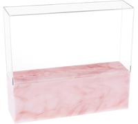 zalati Storage Box 8 Holes Acrylic Case with Cover for Display Tweezers Organiser False Eyelashes Extensions - Pink Marbling Style