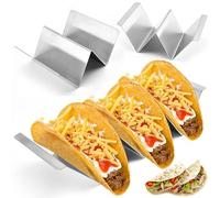 zalati Taco Holders 2pcs Stainless Steel Taco Tray Stands Food Racks with Handles for Mexican Taco Tuesday Party