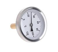 zalati Thermometer with 63mm Dial Horizontal Aluminum Temperature Gauge Meter for Liquid Water Oil Tank