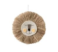 zalati Woven Tapestry, Wall Art Animal Head Hand Knitted Hangings Pendant with Cartoon Tiger Tassel Beard Macrame Wall Hangings for Home Office School Decor - Lion