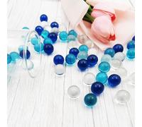 Zalaxt 120 pcs Mixed Round Glass Marble, Aquarium Decor Wedding Vase Filler Centerpiece Decor, Colored Rocks Table Scatter, Aquarium and Fish Tank Pebbles