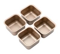 Zalaxt 4 Pieces Mini Cake Moulds-Square Cake Baking Moulds-Baking Square Cake Moulds-Stainless Steel Mousse Cake Baking Moulds-For Baking Bread and Cookies