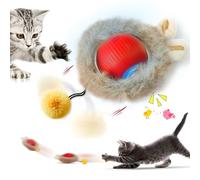 ZALBYUY Interactive Cat Toys Ball for Indoor Cats, Speedy Tail 2.0 Cat Toy for Bored Indoor Adult Kitten, Silicone Automatic Fast Moving Rolling Ball with 3 Light Modes & DIY & Chirping Bird
