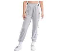 Zaldita Boys Tear Away Basketball Pants High Side Split Casual Sweatpants Street Dance Trousers Costume Gray 11-12 Years