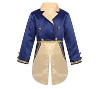 Zaldita Kids Boys Victorian Vintage Tailcoat Jacket Long Sleeve Tuxedo Suit Halloween Prince Cosplay Costume Navy Blue 10 Years