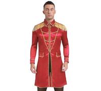 Zaldita Men's Halloween SGT Sergeant Pepper Costume Jacket 1960s Hippie Music Star Cosplay Tail Coat Red 3XL