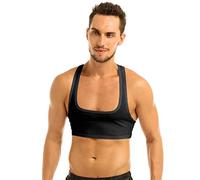 Zaldita Men's Sexy Y Back Sleeveless Muscle Sports Bras Workout Gym Fitness Shirt Vest Crop Top Black XL