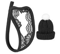 Zaldita Sissy Men's Adult Strapless Chastity Cover Floral Lace Invisible C-String Mini Briefs Lingerie Type A Black One Size